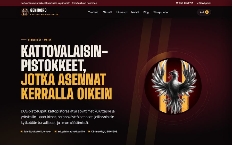 Kuvakaappaus sivustosta: Genidoro Oy