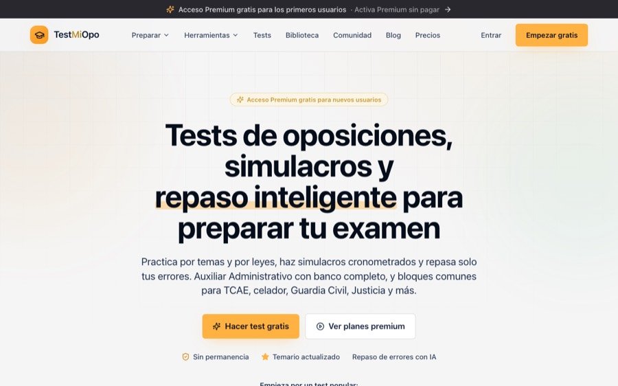 Kuvakaappaus sivustosta: TestMiOpo